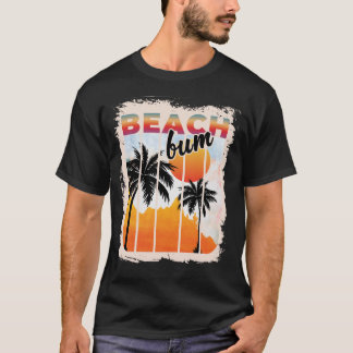 Zomer Bum Beach Palm Tree Vakantie Zonsondergang T-shirt
