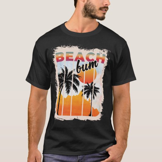 Zomer Bum Beach Palm Tree Vakantie Zonsondergang T-shirt (Voorkant)