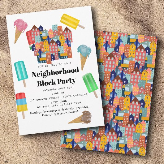Zomer Buurt BBQ Block Party Kaart