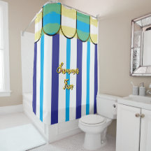 Zomer Cabana Blauw Wit Geel Strepen