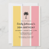 Zomer Cabana Stripes Kust 30ste Verjaardag Kaart (Voorkant)
