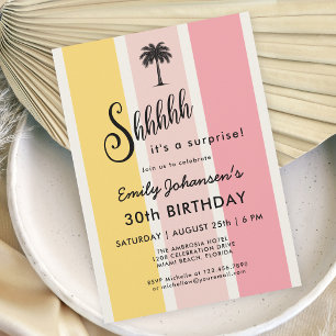Zomer Cabana Stripes Kust 30ste Verjaardag Kaart