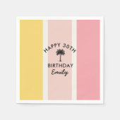 Zomer Cabana Stripes Kust 30ste Verjaardag Servet (Voorkant)