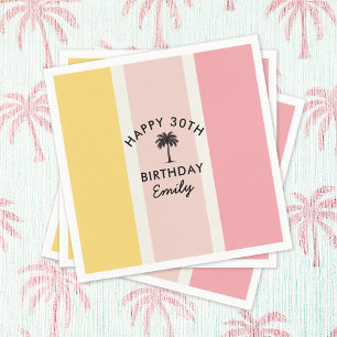 Zomer Cabana Stripes Kust 30ste Verjaardag Servet