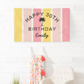 Zomer Cabana Stripes Kust 30ste Verjaardag Spandoek (Insitu)