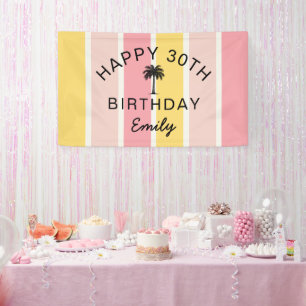 Zomer Cabana Stripes Kust 30ste Verjaardag Spandoek