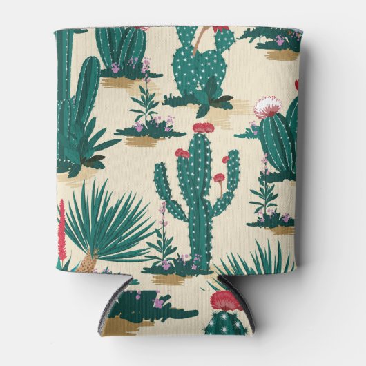 Zomer Cactus Bloeiende Woestijn Print Blikjeskoeler (Voorkant)