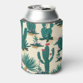Zomer Cactus Bloeiende Woestijn Print Blikjeskoeler (Blikje Achterkant)