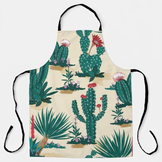 Zomer Cactus Bloeiende Woestijn Print Schort (Voorkant)