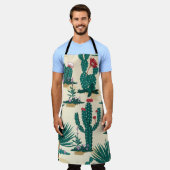 Zomer Cactus Bloeiende Woestijn Print Schort (Gedragen)