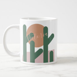 Zomer Cactus Woestijn Zonsondergang  Naam   Koffie Grote Koffiekop