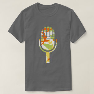 Zomer Camo Patroon Vintage Mic T-shirt