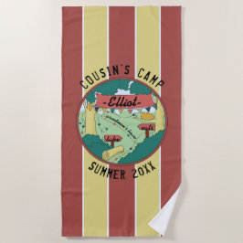 Zomer Camp Beach handdoek personaliseren
