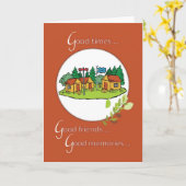 Zomer Camp Cabins Denken aan jou Kaart (Gele Bloem)