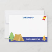 Zomer Camp Personated Flat Note-kaarten Bedankkaart (Voorkant)