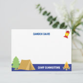 Zomer Camp Personated Flat Note-kaarten Bedankkaart (Staand voorkant)