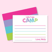 Zomer Camp Stationery Rustiek Hout Roze Girly Notitiekaartje