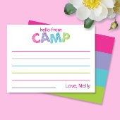 Zomer Camp Stationery Rustiek Hout Roze Girly Notitiekaartje
