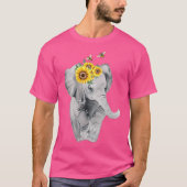 Zomer Camping Wandelen Zonnebloem Olifant Bumble B T-shirt (Voorkant)