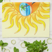 Zomer Cartoon met zonnebrillen keukenhanddoeken (Gevouwen)