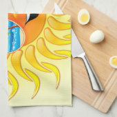 Zomer Cartoon met zonnebrillen keukenhanddoeken (Quarter Fold)