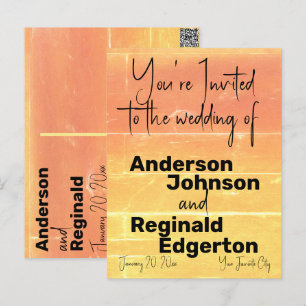 Zomer Casual Uitnodiging Tweezijdig Geel Perzik