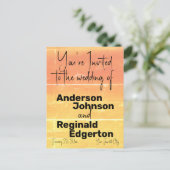 Zomer casual uitnodiging tweezijdig gele perzik (Staand voorkant)