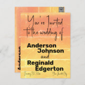 Zomer casual uitnodiging tweezijdig gele perzik (Voorkant / Achterkant)