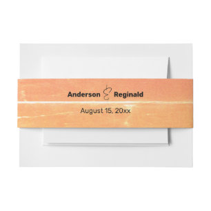 Zomer Casual Zonneschijn Geel Perzik bruiloft Uitnodigingen Wikkel