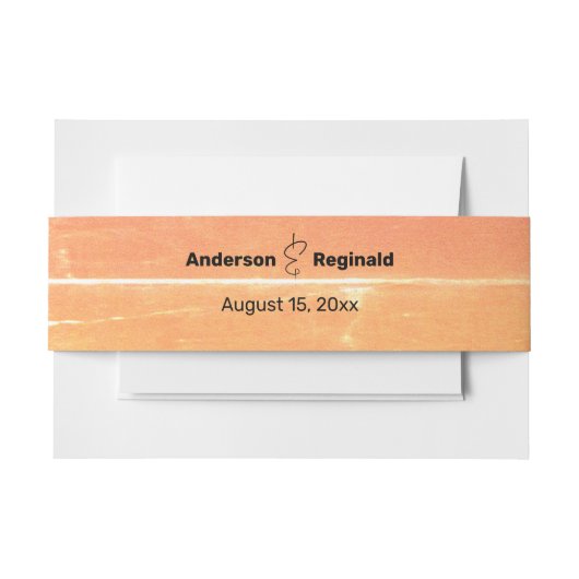 Zomer Casual Zonneschijn Geel Perzik bruiloft Uitnodigingen Wikkel (Voorkant Voorbeeld)