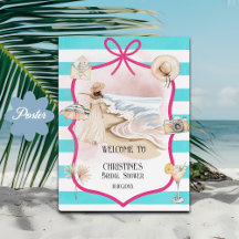 Zomer Chic Strand en Golven Bruiloft Feest Welkom