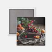 Zomer Chocolade Cake Kunst Magneet (Voorkant / Achterkant)
