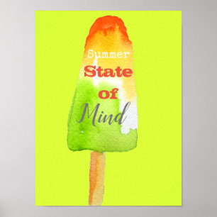 Zomer citaat limoen sorbet schattige voedselkunst poster
