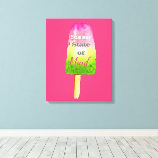 Zomer citeren popsiculum schattig eten canvas afdruk (Insitu (Houten vloer))