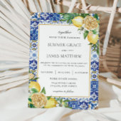 Zomer Citroen Bloemen Groen Bestemming Bruiloft Kaart