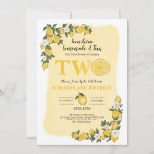 Zomer citroen citrus limonade 2e verjaardagsfeest kaart (Voorkant)