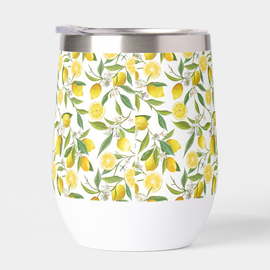 Zomer Citroen Citrusbloemen Monogrammed Initialen (Rechts)