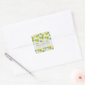 Zomer Citroen Fruit Aangepaste Trouw Bruiloft Dank Vierkante Sticker (Envelop)