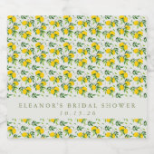 Zomer Citroen Fruit Patroon Aangepaste Bruidsdouch Likeurfles Etiket (Enkel label)
