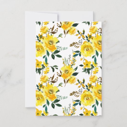 Zomer Citroen Geel Bloemen Bruiloft RSVP (Achterkant)