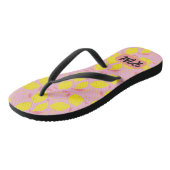 Zomer Citroen Patroon Initiaal Geel Roze Limonade Teenslippers (Schuin)