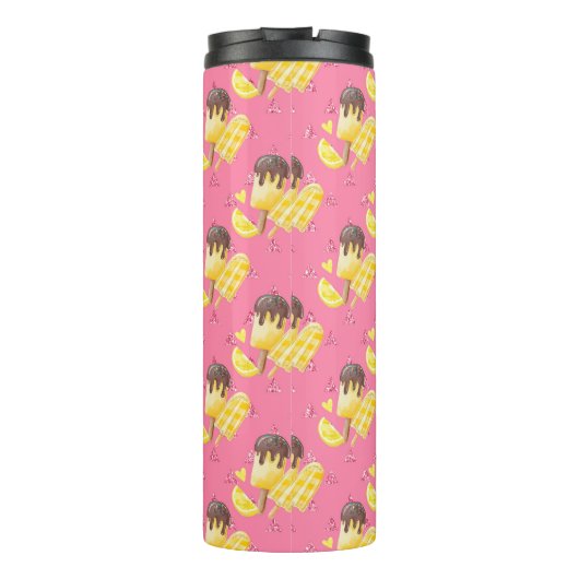 Zomer Citroen Popsicle Roze Thermosbeker (Achterkant)
