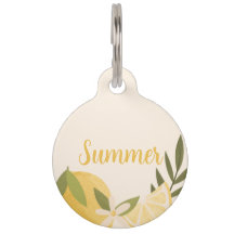 Zomer Citroenen & Bloesems Op Maat Gemaakte ID Tag