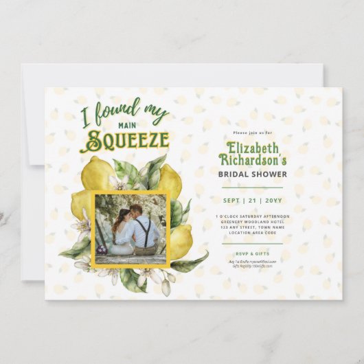 Zomer Citroenen Knijp Foto Bruidsmeisjesfeest Kaart (Voorkant)