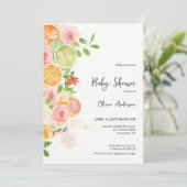 Zomer Citrus Baby shower Brunch Uitnodiging (Staand voorkant)