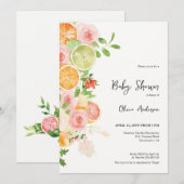 Zomer Citrus Baby shower Brunch Uitnodiging (Voorkant / Achterkant)