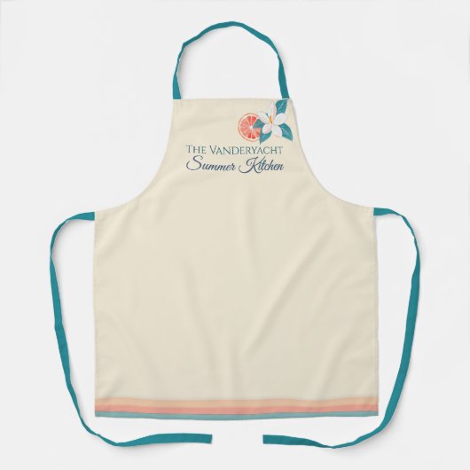 Zomer Citrus & Bloemige Kustkeuken Design Schort (Voorkant)