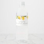 Zomer Citrus Citroen Bruiloftsborrel Waterfles Etiket (Voorkant)