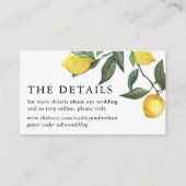 Zomer Citrus Citroen groen Bruiloft Website Informatiekaartje (Voorkant)