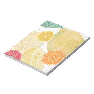 Zomer Citrus Citroen Sinaasappel en Grapefruit Pat Notitieblok